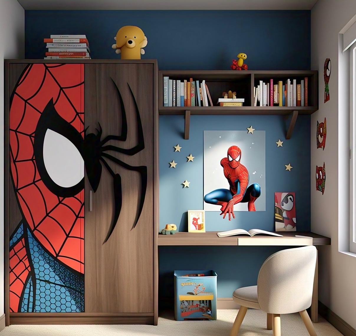 Children's study desk with Spiderman theme