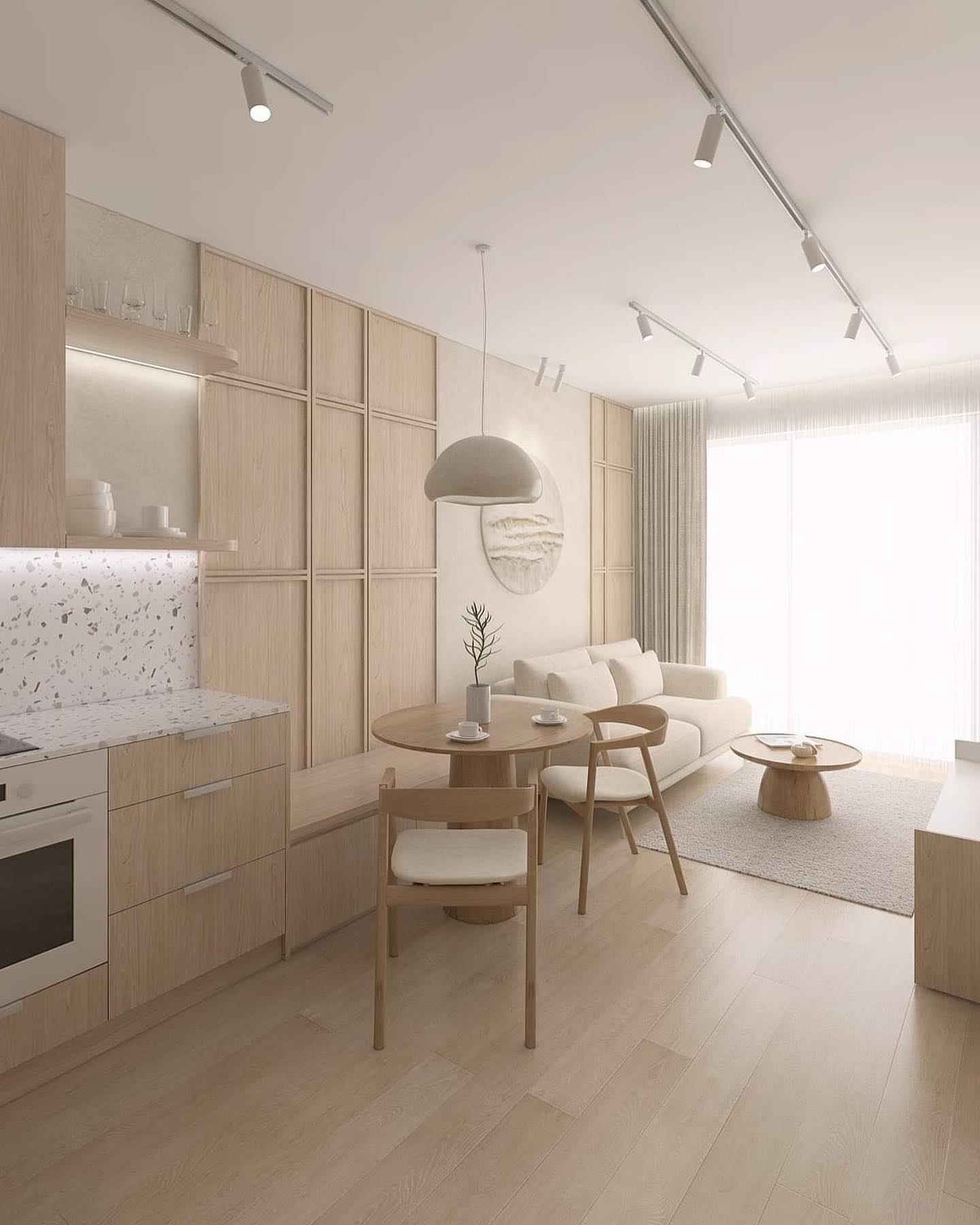 Japandi living room small space