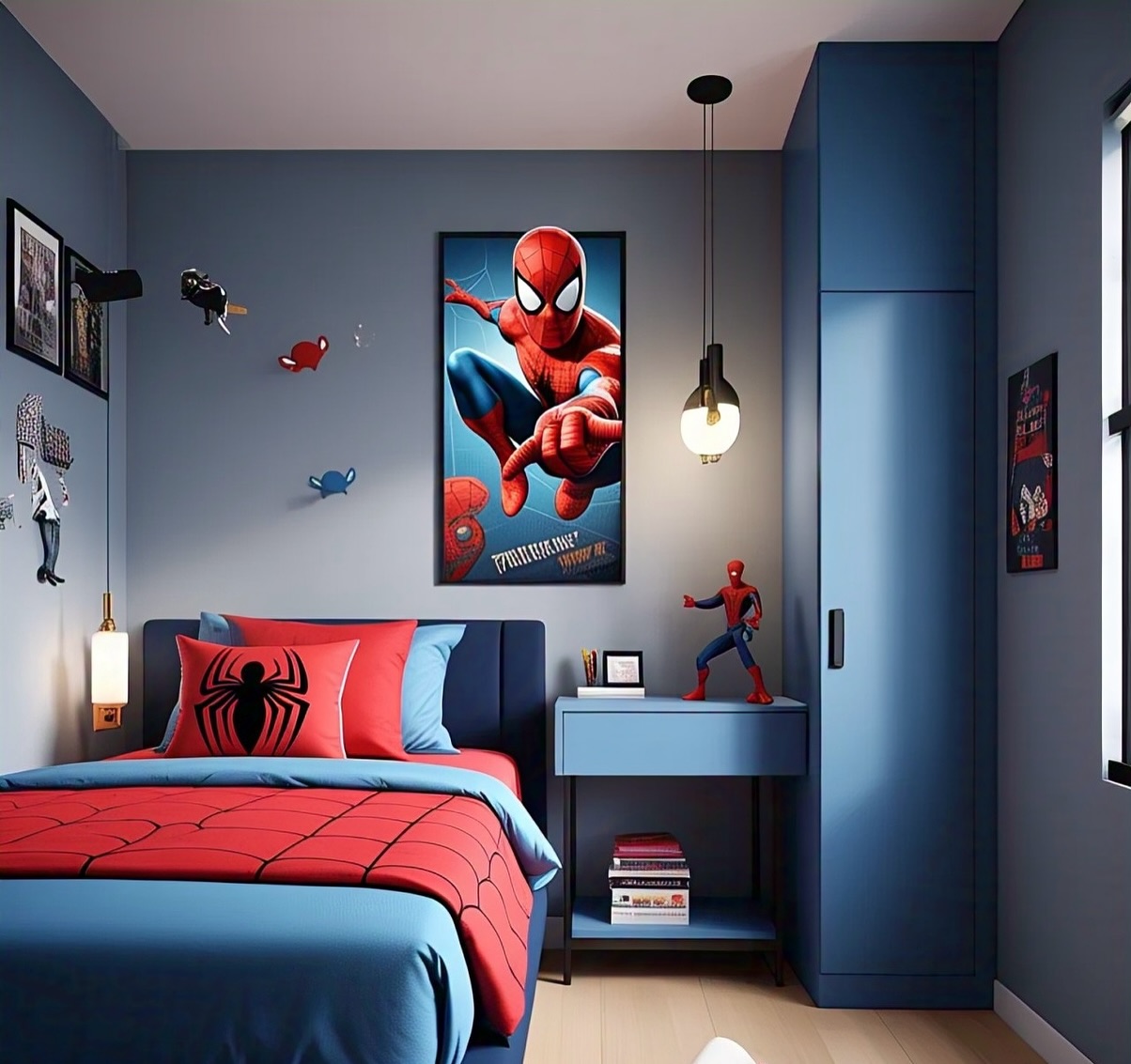 Spiderman bedroom design for kids